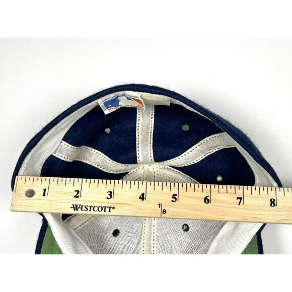 VTG 1950s MLB SMALL Navy Wool Blend Felt Minnesota Twins BASEBALL CAP USA Flaws - Picture 10 of 12